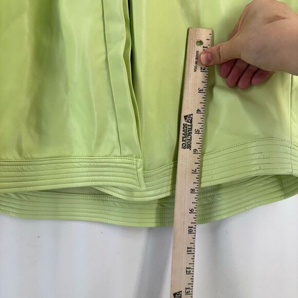 NWT House of Harlow 1960 Women's Lime Green Vegan Leather Midi Dress Medium - Picture 12 of 12